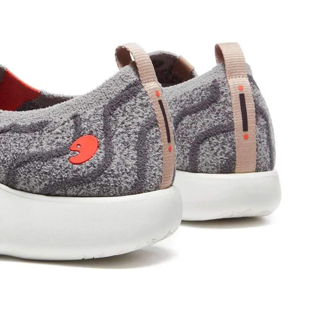 UIN Women's Walking Shoes Slip On Knitted Casual Sneaker (Toledo X- Grey Ripple) - Picture 8 of 10
